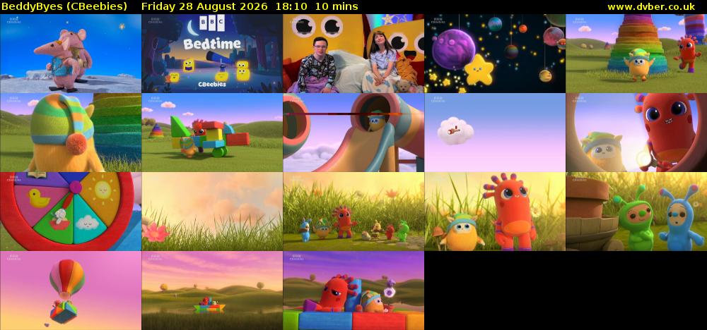 BeddyByes (CBeebies) Friday 28 August 2026 18:10 - 18:20