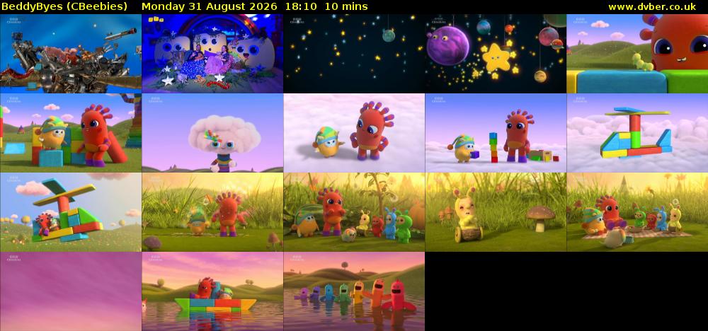 BeddyByes (CBeebies) Monday 31 August 2026 18:10 - 18:20