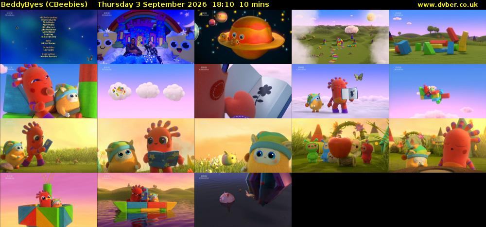 BeddyByes (CBeebies) Thursday 3 September 2026 18:10 - 18:20
