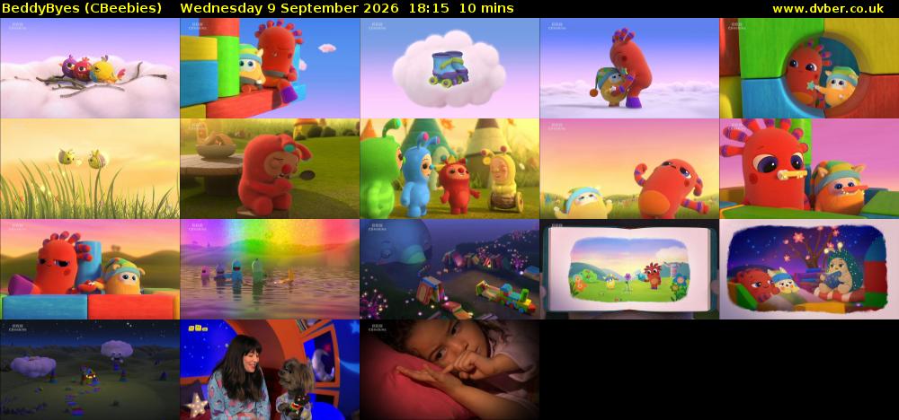 BeddyByes (CBeebies) Wednesday 9 September 2026 18:15 - 18:25