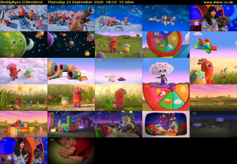BeddyByes (CBeebies) Thursday 10 September 2026 18:10 - 18:25