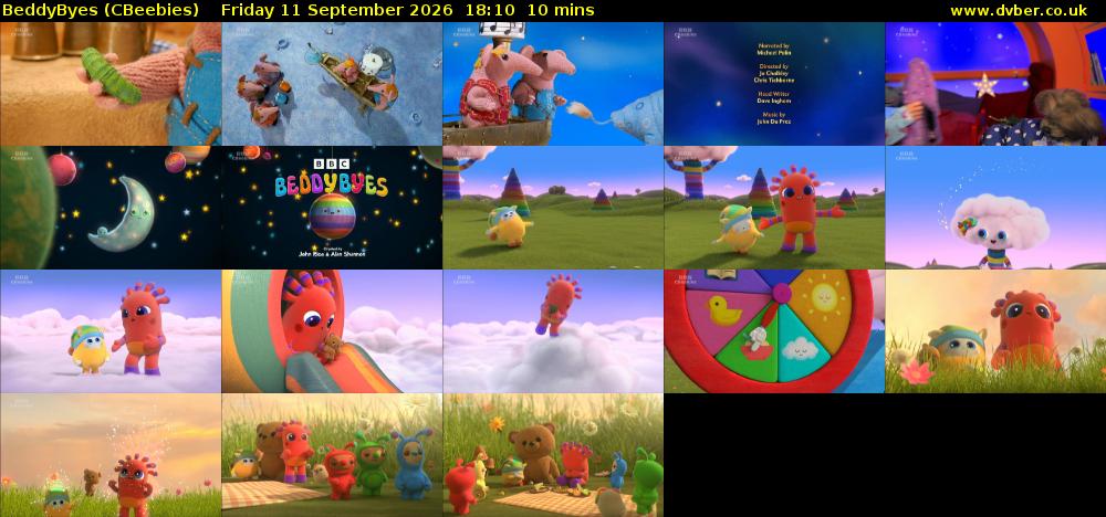 BeddyByes (CBeebies) Friday 11 September 2026 18:10 - 18:20