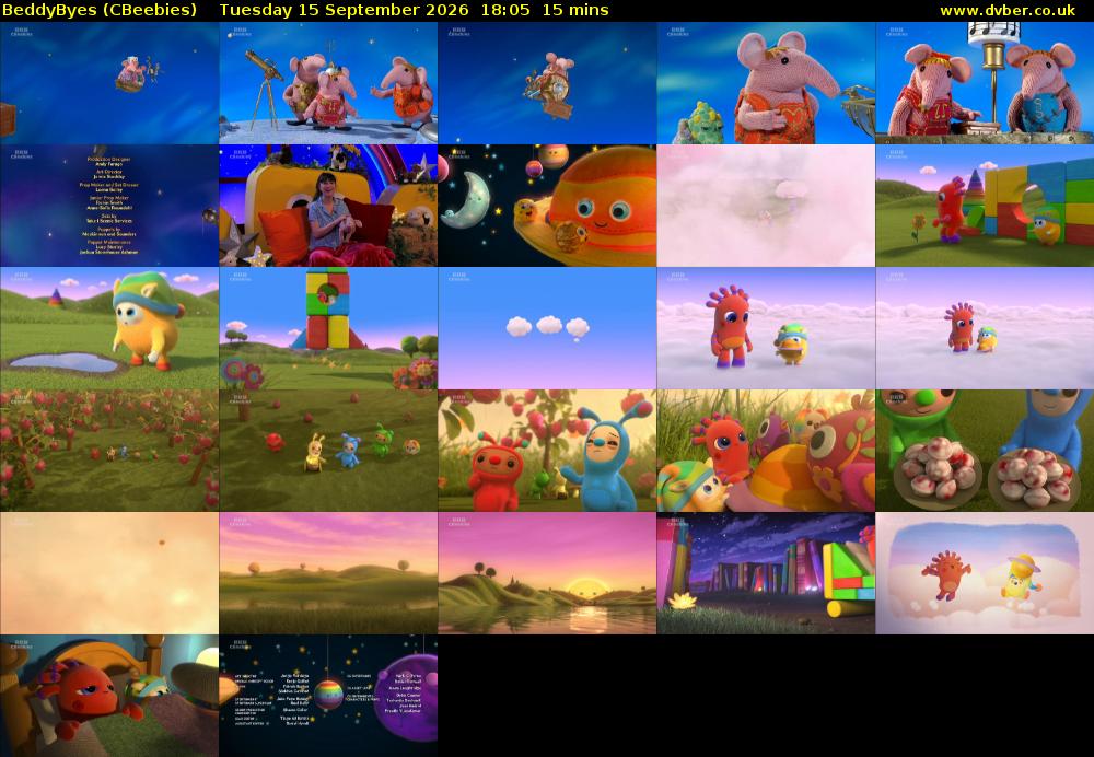 BeddyByes (CBeebies) Tuesday 15 September 2026 18:05 - 18:20