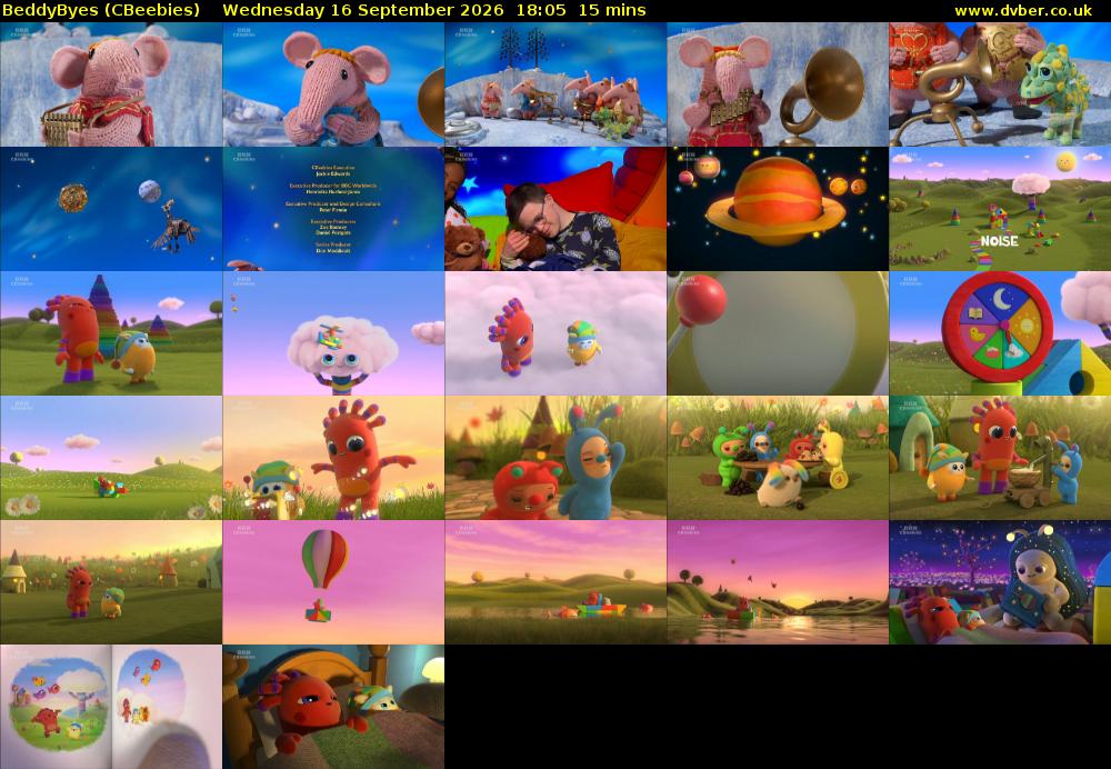 BeddyByes (CBeebies) Wednesday 16 September 2026 18:05 - 18:20