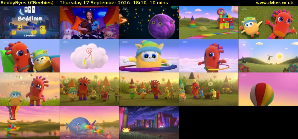 BeddyByes (CBeebies) Thursday 17 September 2026 18:10 - 18:20