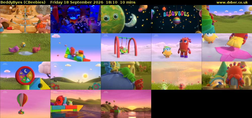 BeddyByes (CBeebies) Friday 18 September 2026 18:10 - 18:20