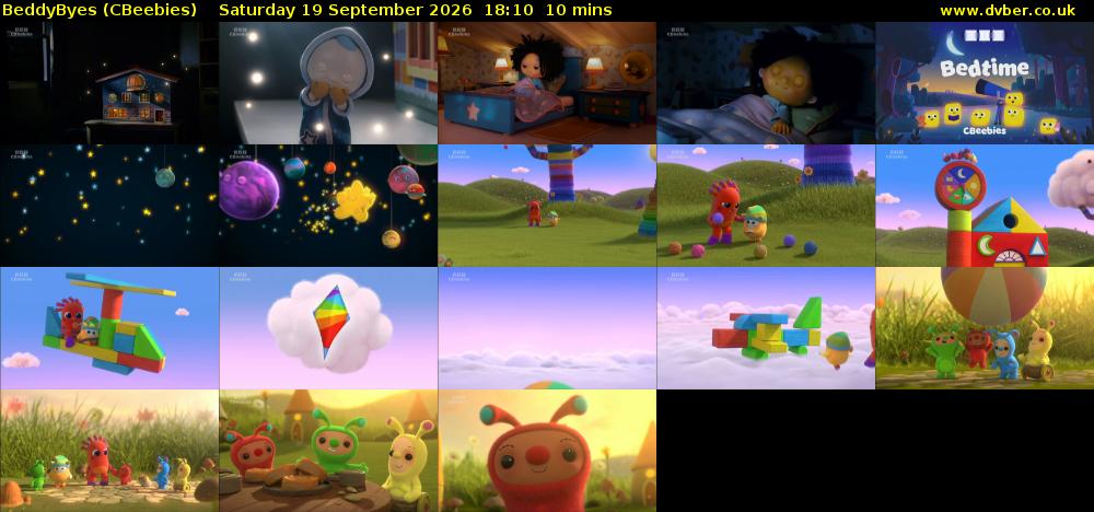 BeddyByes (CBeebies) Saturday 19 September 2026 18:10 - 18:20