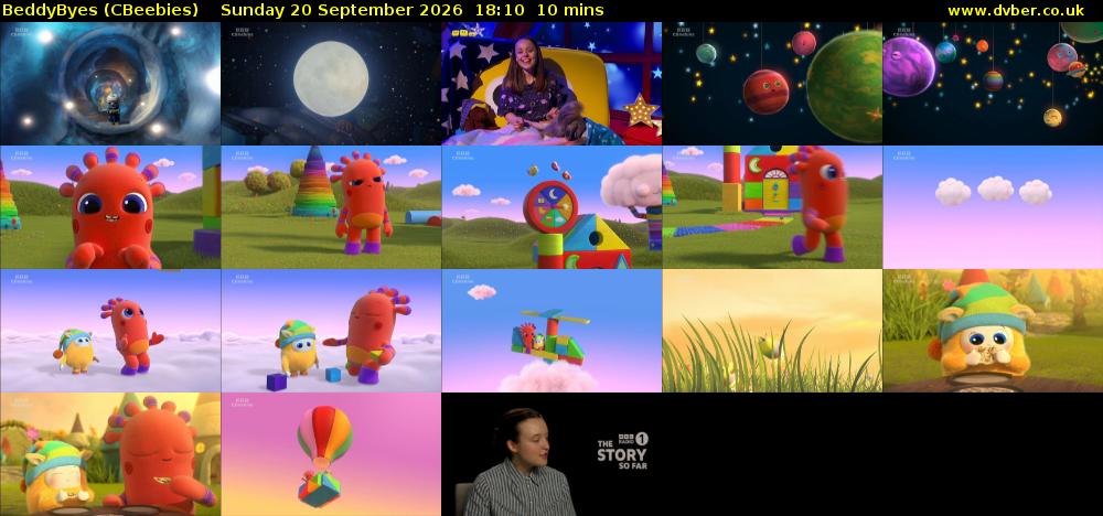 BeddyByes (CBeebies) Sunday 20 September 2026 18:10 - 18:20