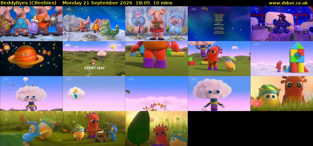BeddyByes (CBeebies) Monday 21 September 2026 18:05 - 18:15