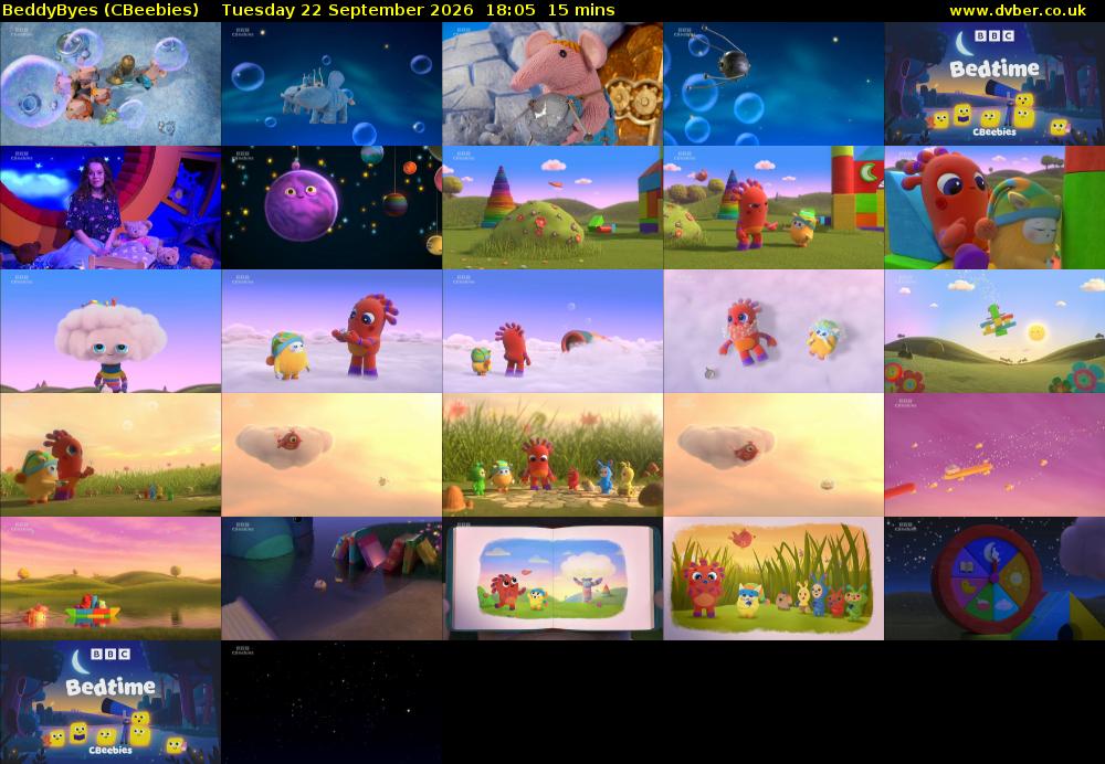 BeddyByes (CBeebies) Tuesday 22 September 2026 18:05 - 18:20