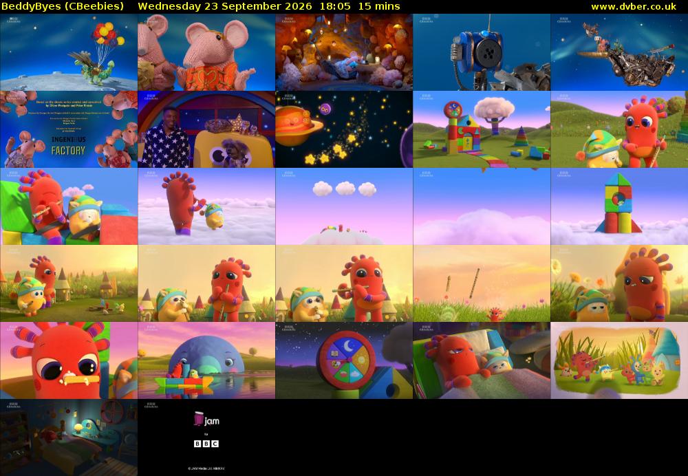 BeddyByes (CBeebies) Wednesday 23 September 2026 18:05 - 18:20