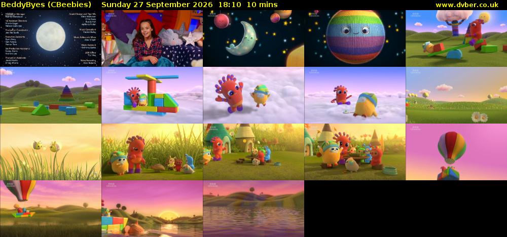 BeddyByes (CBeebies) Sunday 27 September 2026 18:10 - 18:20