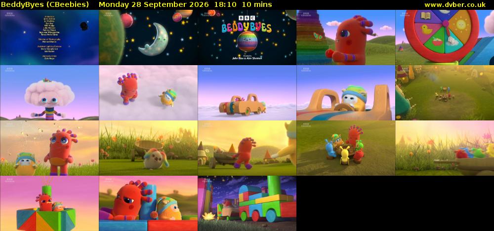 BeddyByes (CBeebies) Monday 28 September 2026 18:10 - 18:20