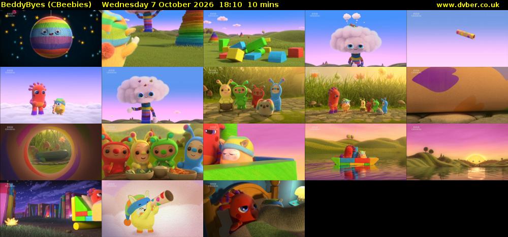 BeddyByes (CBeebies) Wednesday 7 October 2026 18:10 - 18:20