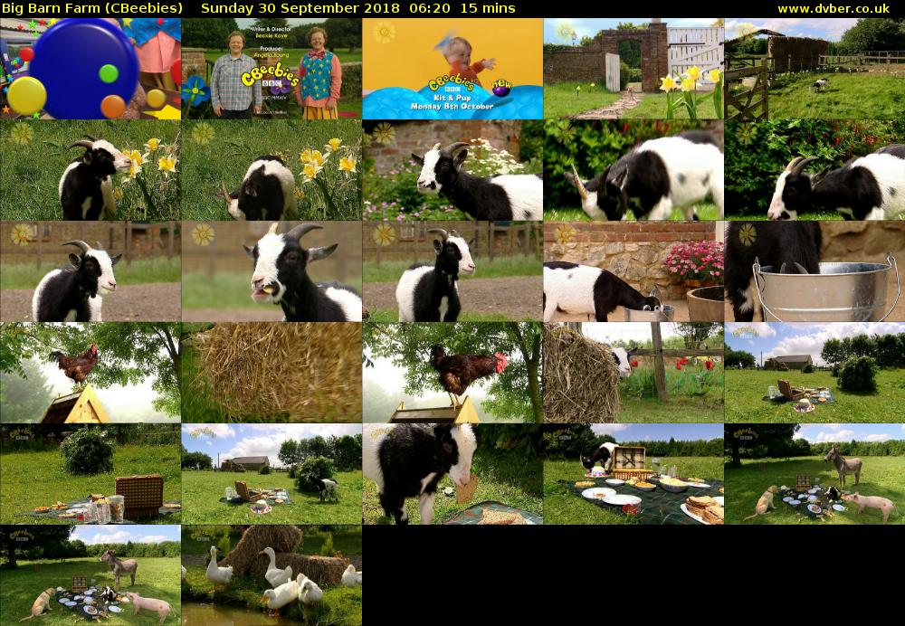 Big Barn Farm (CBeebies) Sunday 30 September 2018 06:20 - 06:35