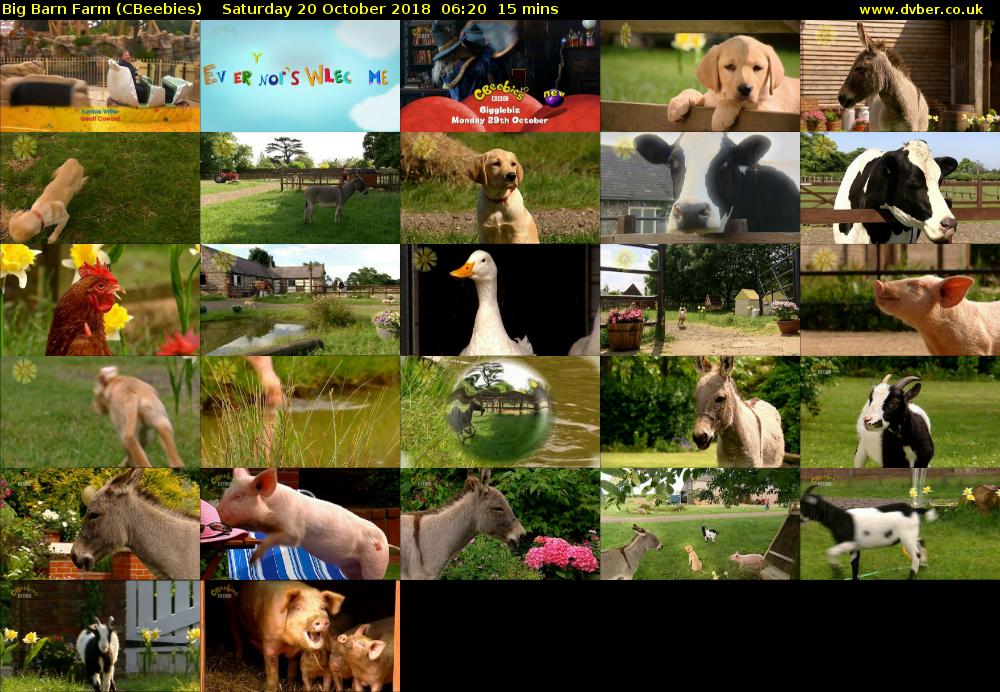 Big Barn Farm (CBeebies) Saturday 20 October 2018 06:20 - 06:35