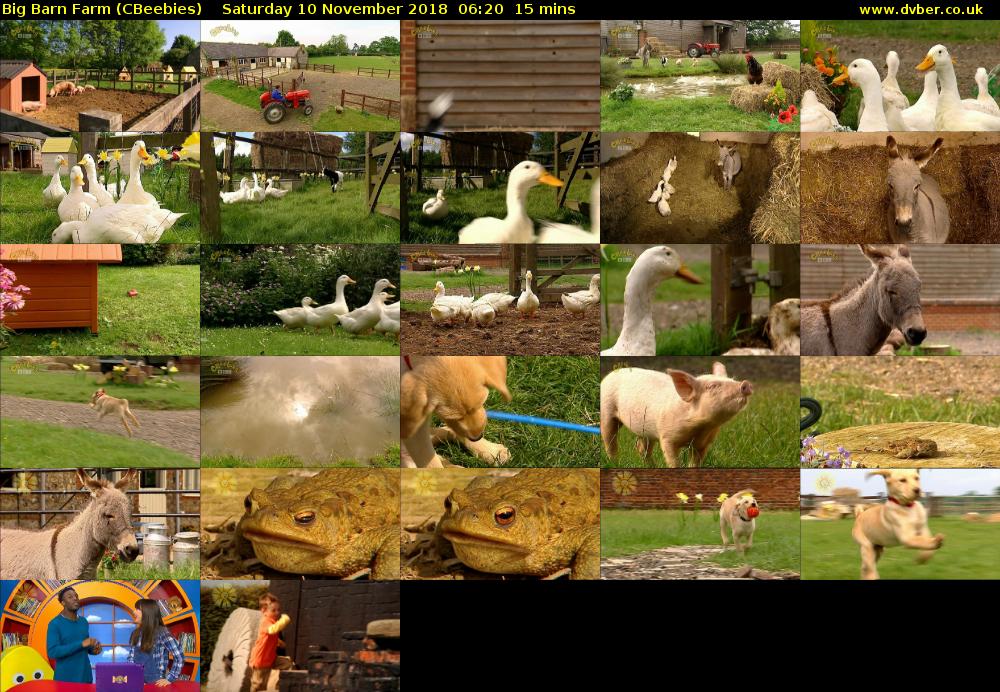 Big Barn Farm (CBeebies) Saturday 10 November 2018 06:20 - 06:35