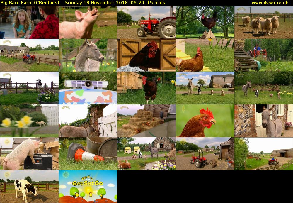 Big Barn Farm (CBeebies) Sunday 18 November 2018 06:20 - 06:35