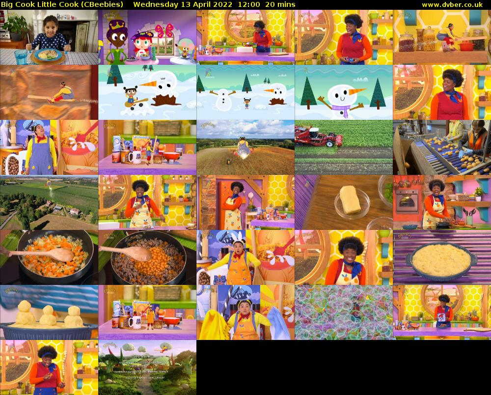 Big Cook Little Cook (CBeebies) Wednesday 13 April 2022 12:00 - 12:20