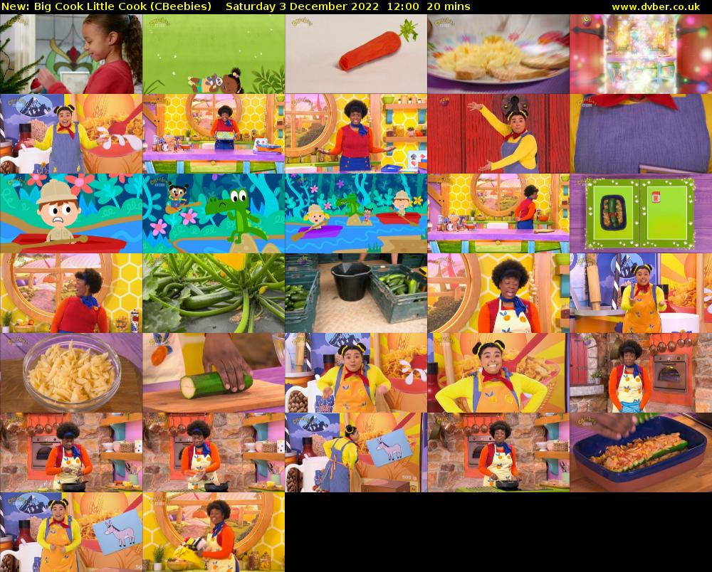 Big Cook Little Cook (CBeebies) Saturday 3 December 2022 12:00 - 12:20