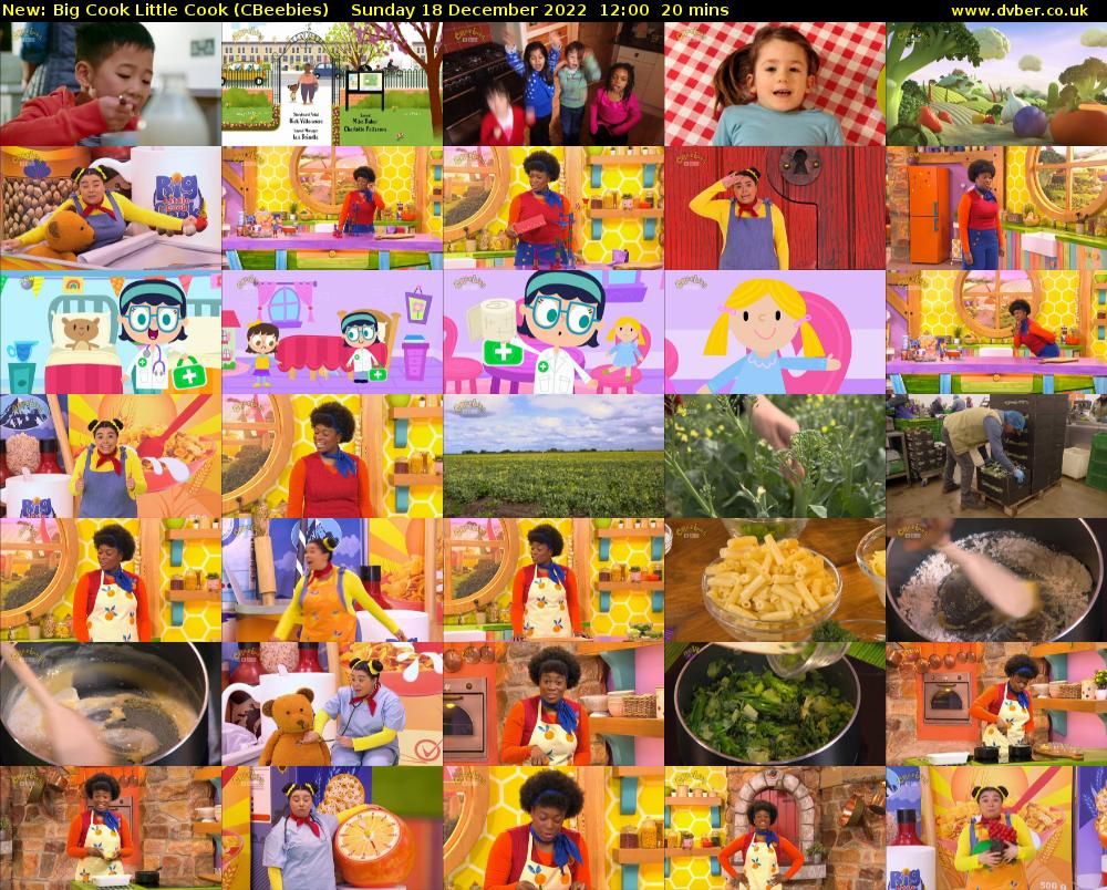 Big Cook Little Cook (CBeebies) Sunday 18 December 2022 12:00 - 12:20