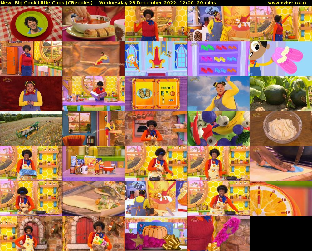Big Cook Little Cook (CBeebies) Wednesday 28 December 2022 12:00 - 12:20