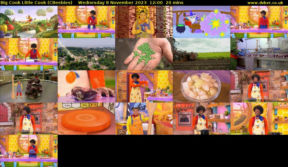 Big Cook Little Cook (CBeebies) Wednesday 8 November 2023 12:00 - 12:20