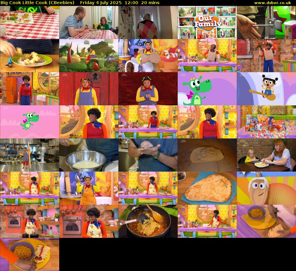 Big Cook Little Cook (CBeebies) Friday 4 July 2025 12:00 - 12:20