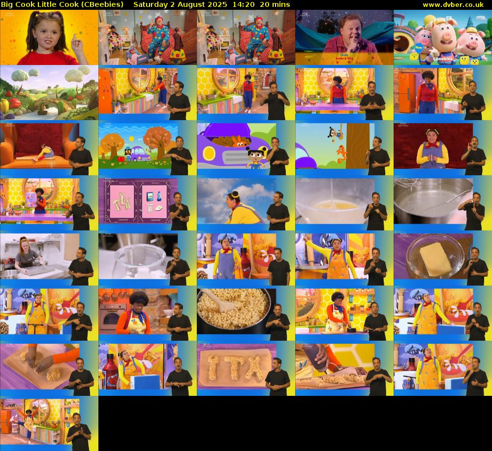 Big Cook Little Cook (CBeebies) Saturday 2 August 2025 14:20 - 14:40