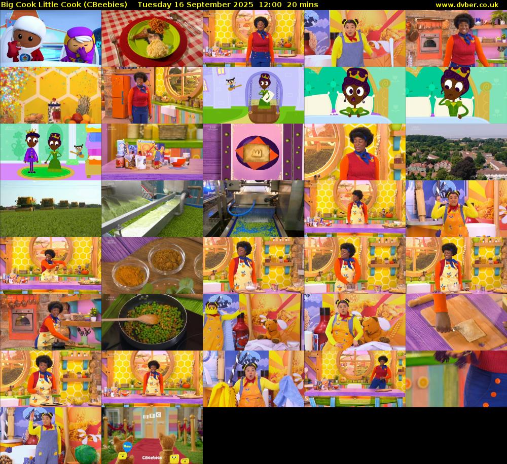Big Cook Little Cook (CBeebies) Tuesday 16 September 2025 12:00 - 12:20