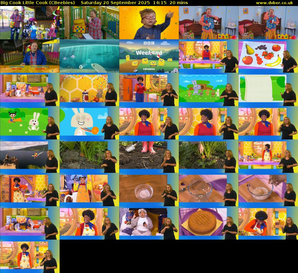 Big Cook Little Cook (CBeebies) Saturday 20 September 2025 14:15 - 14:35