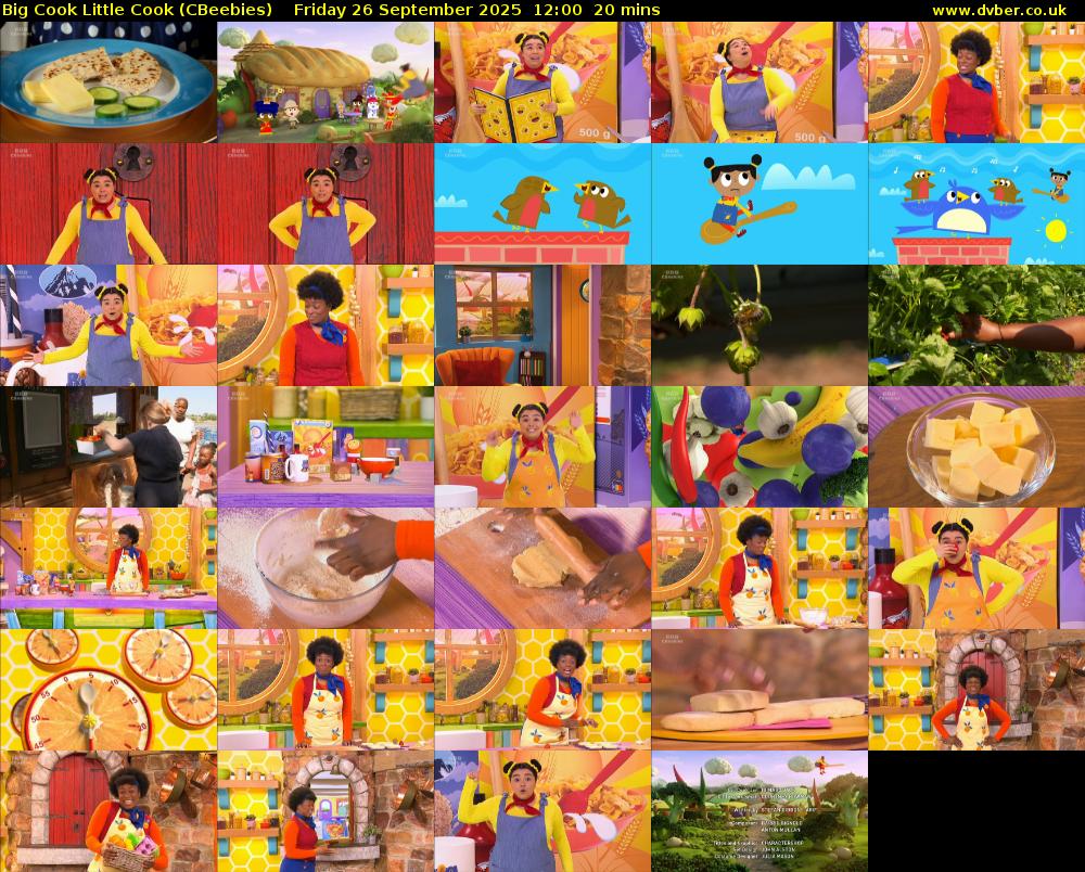 Big Cook Little Cook (CBeebies) Friday 26 September 2025 12:00 - 12:20