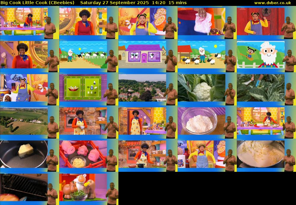 Big Cook Little Cook (CBeebies) Saturday 27 September 2025 14:20 - 14:35