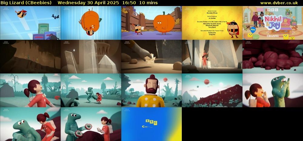 Big Lizard (CBeebies) Wednesday 30 April 2025 16:50 - 17:00