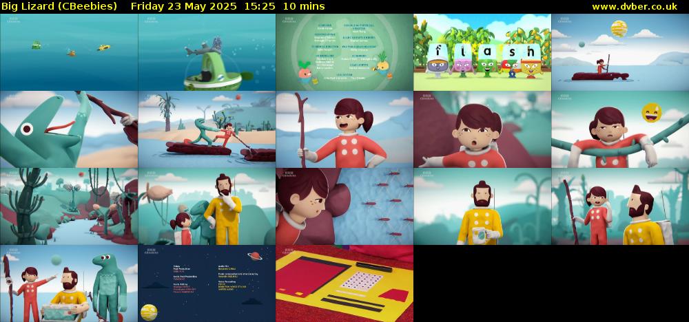 Big Lizard (CBeebies) Friday 23 May 2025 15:25 - 15:35
