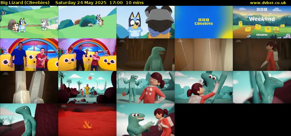 Big Lizard (CBeebies) Saturday 24 May 2025 17:00 - 17:10