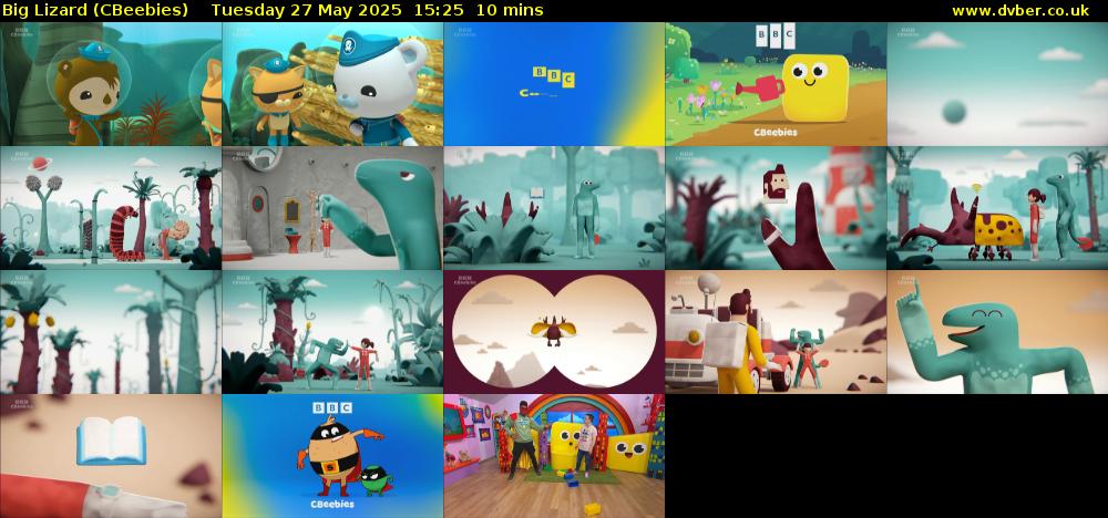 Big Lizard (CBeebies) Tuesday 27 May 2025 15:25 - 15:35