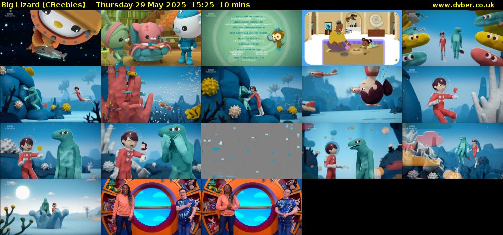 Big Lizard (CBeebies) Thursday 29 May 2025 15:25 - 15:35