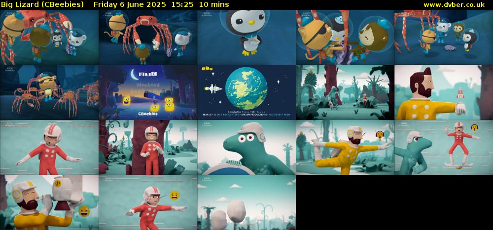 Big Lizard (CBeebies) Friday 6 June 2025 15:25 - 15:35