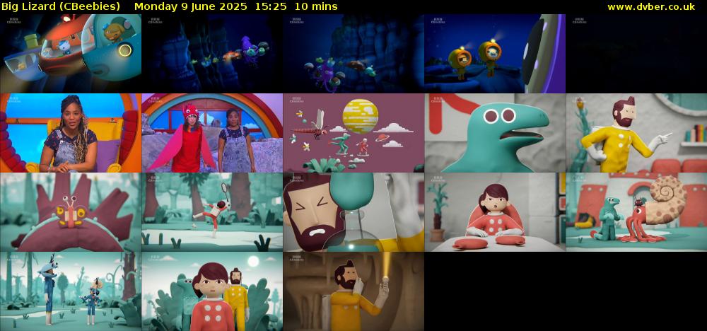 Big Lizard (CBeebies) Monday 9 June 2025 15:25 - 15:35