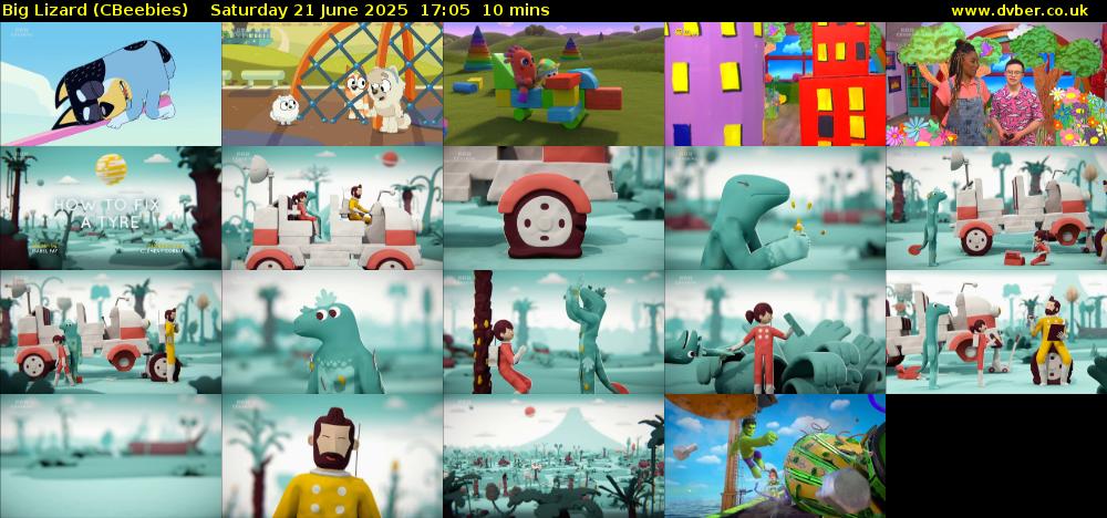 Big Lizard (CBeebies) Saturday 21 June 2025 17:05 - 17:15