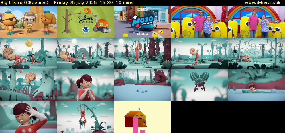 Big Lizard (CBeebies) Friday 25 July 2025 15:30 - 15:40