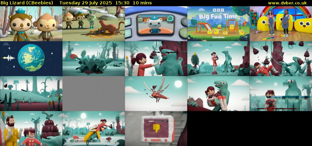 Big Lizard (CBeebies) Tuesday 29 July 2025 15:30 - 15:40