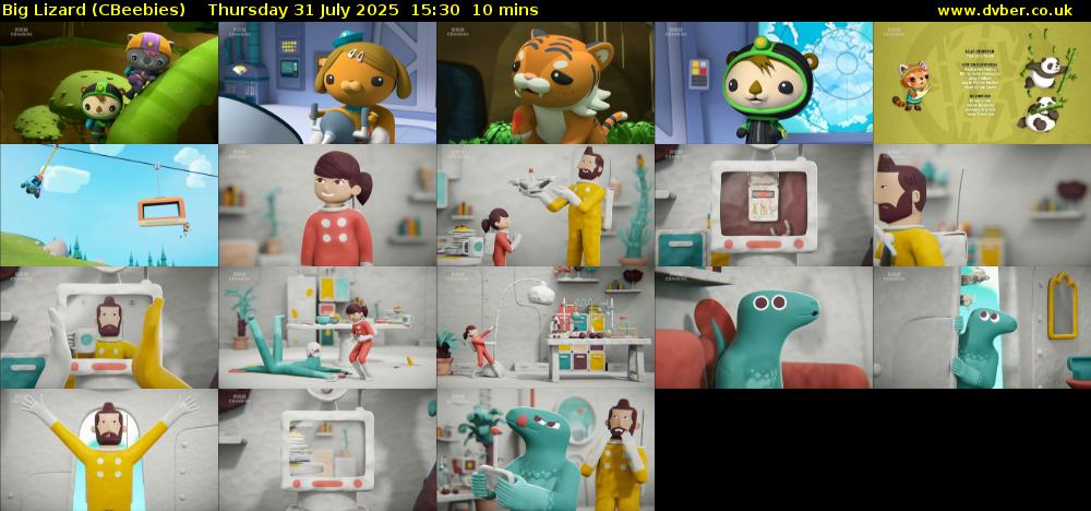 Big Lizard (CBeebies) Thursday 31 July 2025 15:30 - 15:40