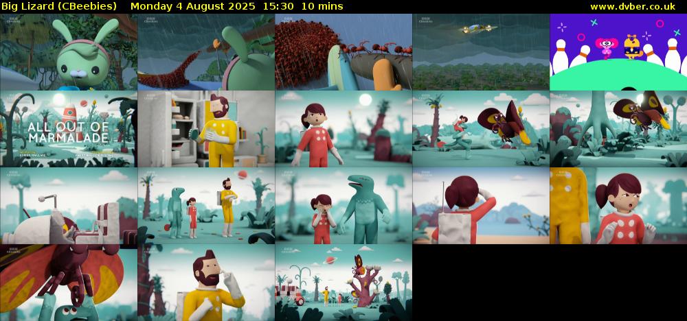 Big Lizard (CBeebies) Monday 4 August 2025 15:30 - 15:40