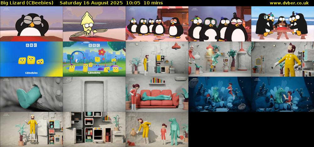 Big Lizard (CBeebies) Saturday 16 August 2025 10:05 - 10:15