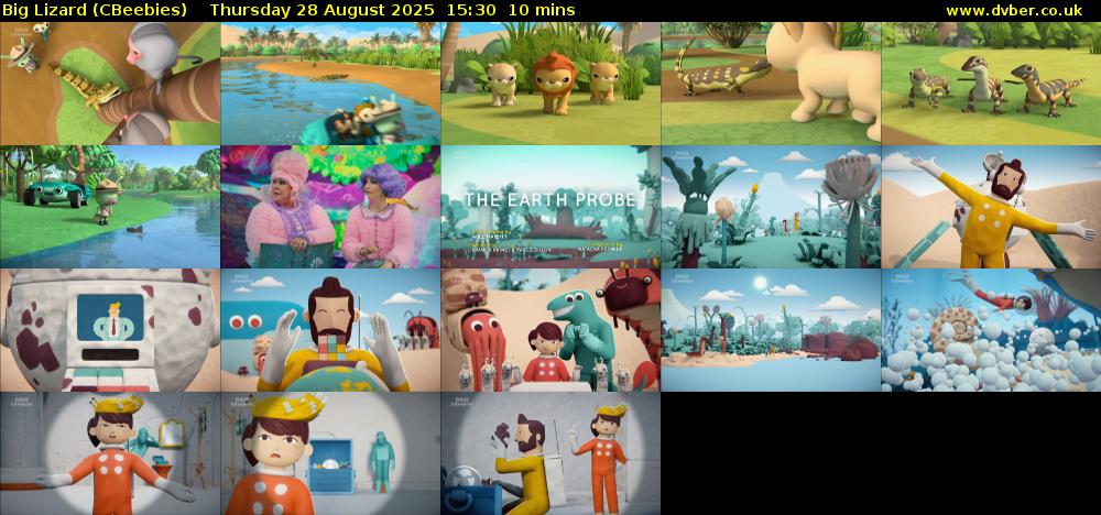 Big Lizard (CBeebies) Thursday 28 August 2025 15:30 - 15:40