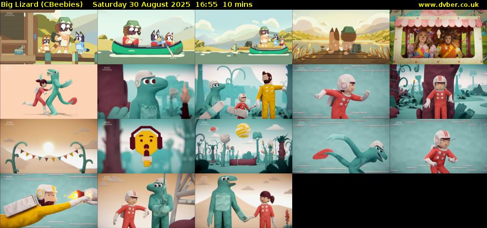 Big Lizard (CBeebies) Saturday 30 August 2025 16:55 - 17:05
