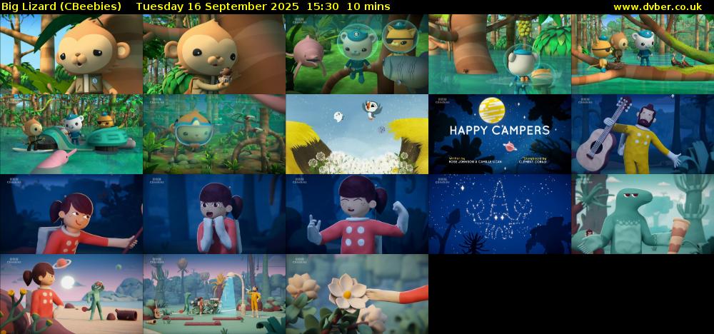 Big Lizard (CBeebies) Tuesday 16 September 2025 15:30 - 15:40