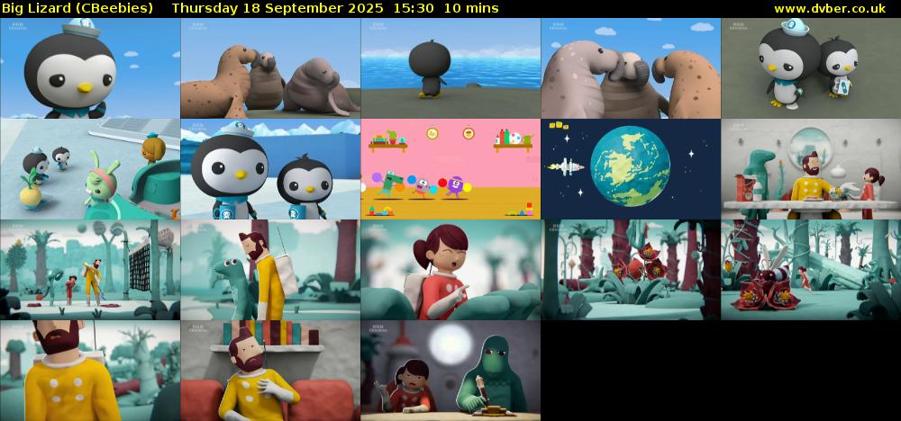 Big Lizard (CBeebies) Thursday 18 September 2025 15:30 - 15:40